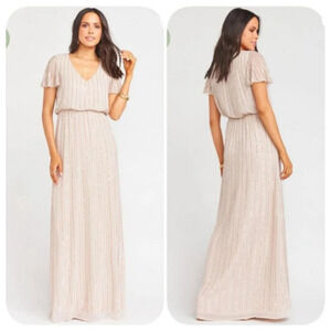 Show Me Your MuMu Beige Long Sleeve Dress